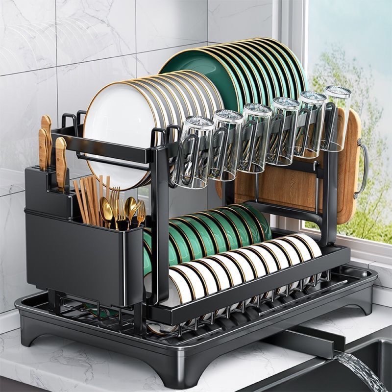 Two-Tier Dish Drying Rack